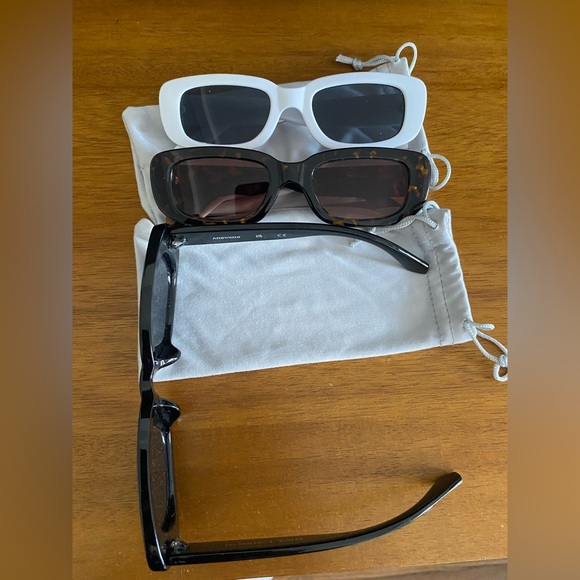 Sunglasses Set of 3 - Rectangular Retro Vintage 90s - Picture 2 of 2